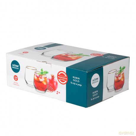 Rubin Gold Kpl.6 Szklanek 370ml