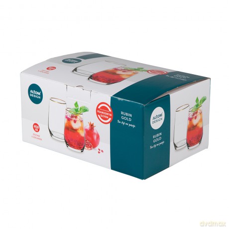 Rubin Gold Kpl.6 Szklanek 450ml