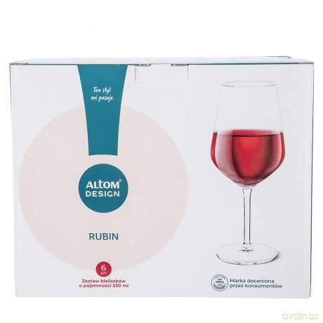 Rubin Kpl. 6 Kieliszków Wino Czerwone 530ml