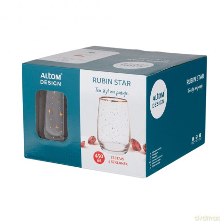 Rubin Star Kpl.4 Szklanek 450ml