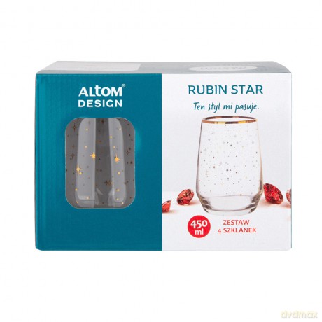 Rubin Star Kpl.4 Szklanek 450ml