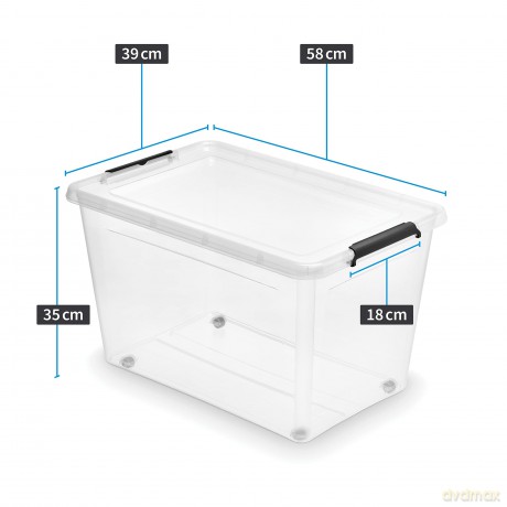 Simplestore Pojemnik Do Przechowywania z Pok.Na Kółkach 58x39x35cm 60l (1732)