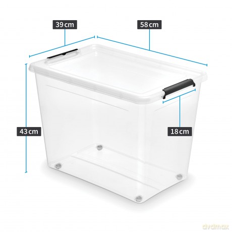 Simplestore Pojemnik Do Przechowywania z Pok.Na Kółkach 58x39x42cm 80l (1742)