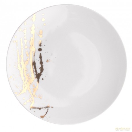 Splendor Talerz Deserowy 22cm Biały Złoty