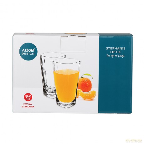 Stephanie Optic Kpl 6 Szklanek Long Drink 360ml (Color Box)