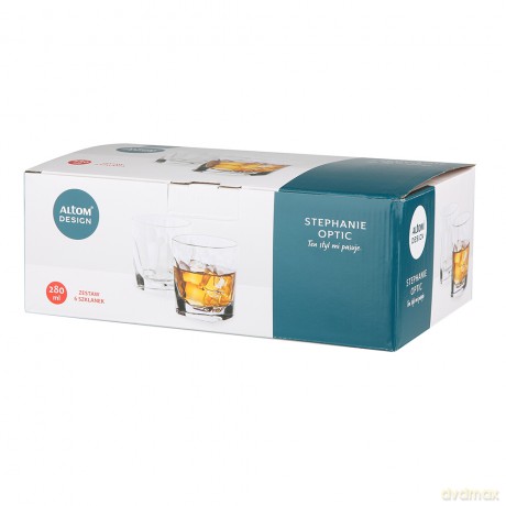 Stephanie Optic Kpl 6 Szklanek Whisky 280ml (Color Box)