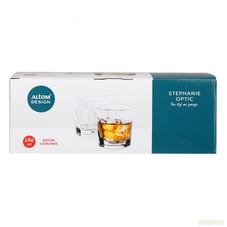 Stephanie Optic Kpl 6 Szklanek Whisky 280ml (Color Box)