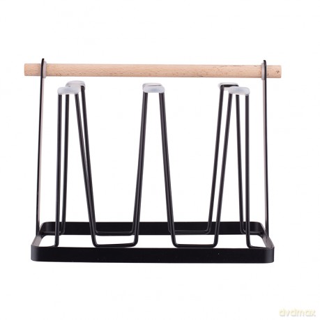 Stojak Na Kubki Metalowy z Drewnianym Uchwytem 23x13x19 cm (Altomdesign)