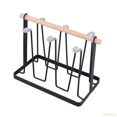 Stojak Na Kubki Metalowy z Drewnianym Uchwytem 23x13x19 cm (Altomdesign)