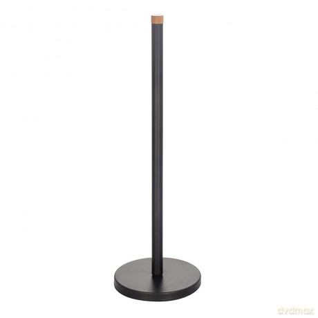 Stojak Na Papier Toaletowy Metalowy + Bambus 15x46,5 cm Czarny (Łazienka)