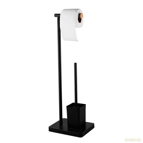 Stojak Na Papier Toaletowy Metalowy + Szczotka Do Wc 23x18x69,5 cm (Łazienka)