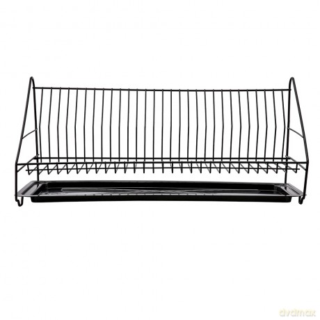 Suszarka Do Naczyń 1-Poziomowa 60cm Czarna z Tacką
