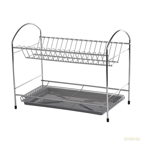 Suszarka Do Naczyń 2-Poziomowa 40cm z Tacką Chrom