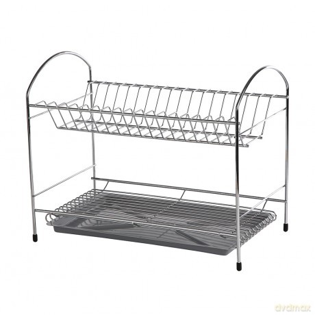 Suszarka Do Naczyń 2-Poziomowa 40cm z Tacką Chrom