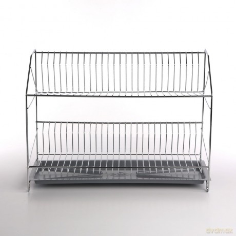 Suszarka Do Naczyń 2-Poziomowa 50cm z Tacką Chrom