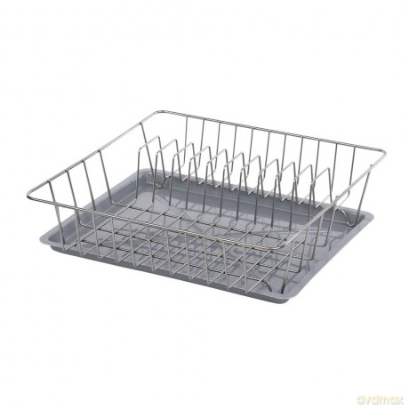 Suszarka Do Naczyń Stojąca 35cmx35cm Wysoka z Tacką Srebrna