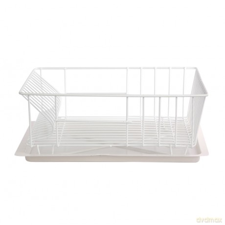 Suszarka Zlewozmywakowa Prostokąt 36x29cm Biała z Tacką