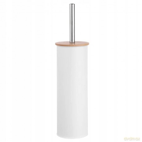 Szczotka Do Wc w Metalowej Osłonie I Pokrywą Bambusową 9,5x26,5x38 cm (Łazienka)