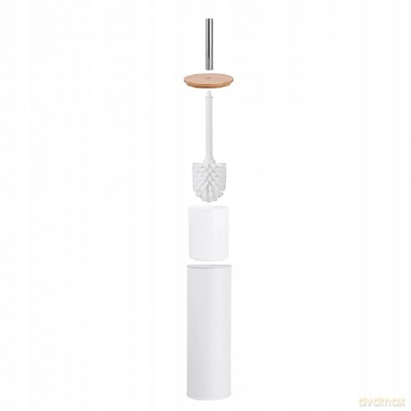 Szczotka Do Wc w Metalowej Osłonie I Pokrywą Bambusową 9,5x26,5x38 cm (Łazienka)