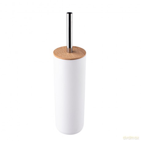 Szczotka Do Wc w Plastikowej Osłonie z Pokrywą Bambusową 9x9x37 cm (Łazienka)