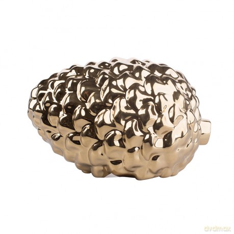 Szyszka Dekoracyjna Porcelanowa Złota 15x11x9 cm