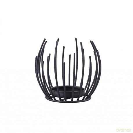 Świecznik Metalowy 10x9,5 cm Czarny
