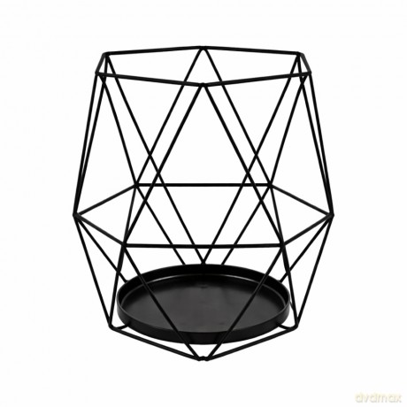 Świecznik Metalowy 15x15x18 cm Czarny