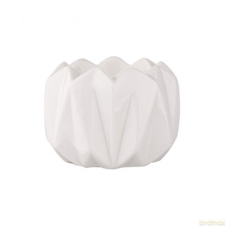 Świecznik Porcelanowy Biały 7x7x5 cm