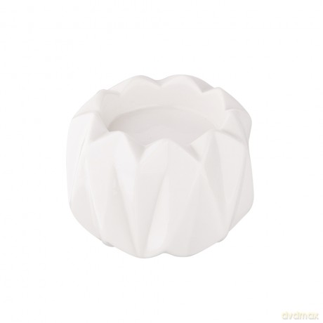 Świecznik Porcelanowy Biały 7x7x5 cm
