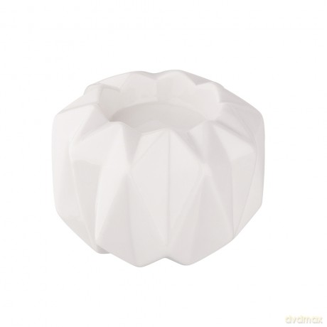 Świecznik Porcelanowy Biały 9x9x6 cm