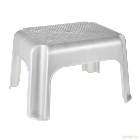 Taboret Prostokątny 36,5x30x24cm Srebrny (10230)