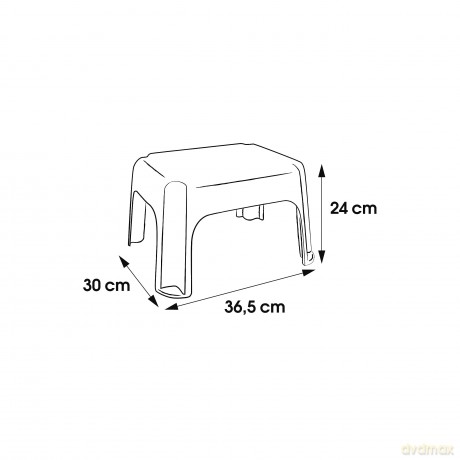 Taboret Prostokątny 36,5x30x24cm Srebrny (10230)