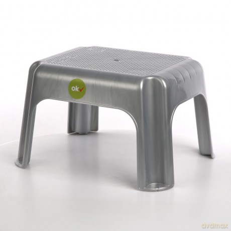 Taboret Prostokątny 36,5x30x24cm Srebrny (10230)
