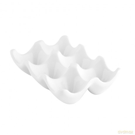 Tacka Na 6 Jajek 12,5x9x3,5 cm Porcelana Kremowa