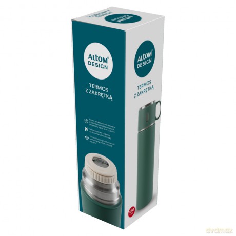 Termos Z Zakrętką w Kształcie Filiżanki 580 Ml Zielony