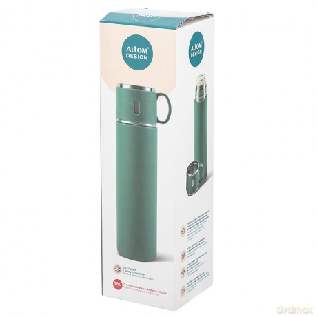 Termos Z Zakrętką w Kształcie Filiżanki 580 Ml Zielony