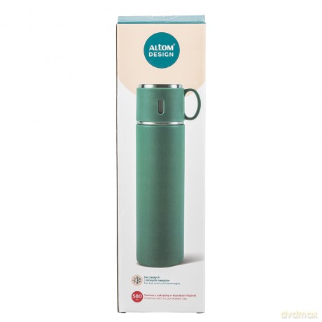 Termos Z Zakrętką w Kształcie Filiżanki 580 Ml Zielony
