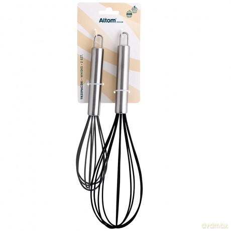 Trzepaczki Metalowe z Silikonowym Wykończeniem Komplet 2 Szt. (Altomdesign)