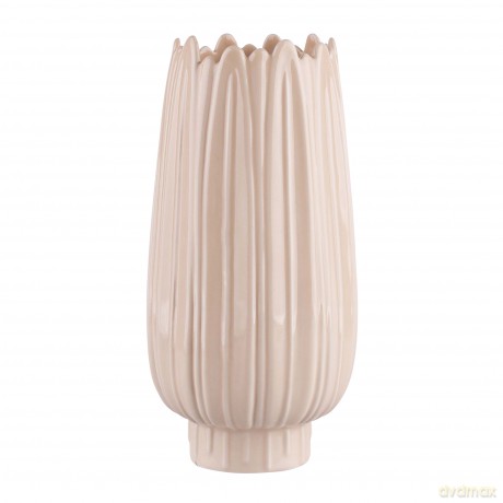 Wazon Porcelanowy Relief Ecru 12x12x24,5 cm