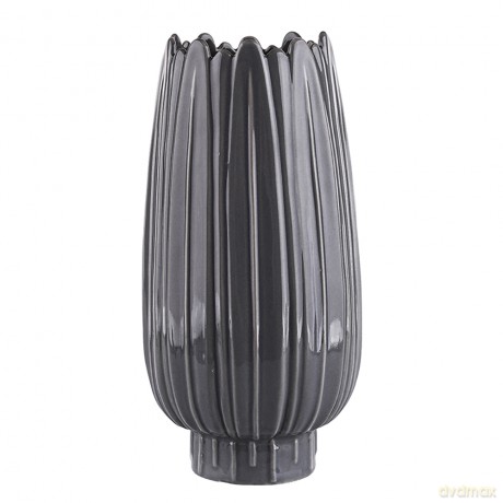 Wazon Porcelanowy Relief Popielaty 12x12x24,5 cm