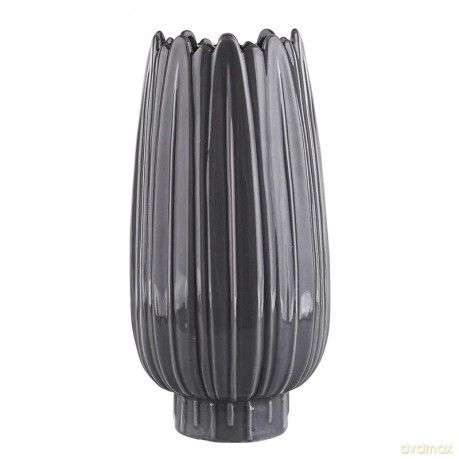 Wazon Porcelanowy Relief Popielaty 9,5x9,5x19 cm