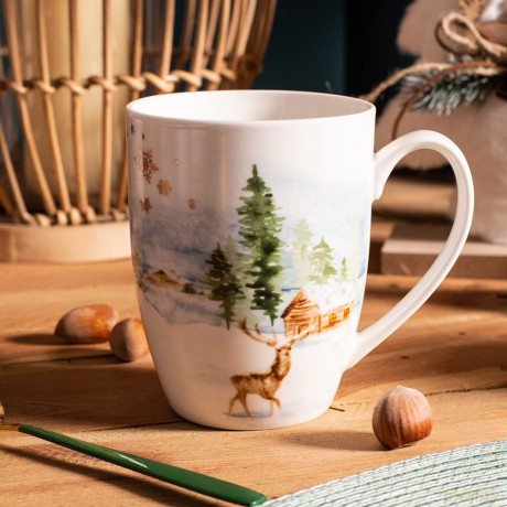 White Christmas Kubek Baryłka Nbc 300 Ml Dek. Jeleń