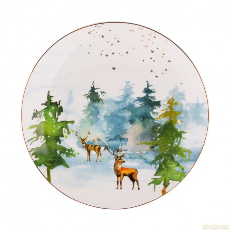 Winter Forest Talerz Deserowy Nbc 20 cm Dek. Jeleń