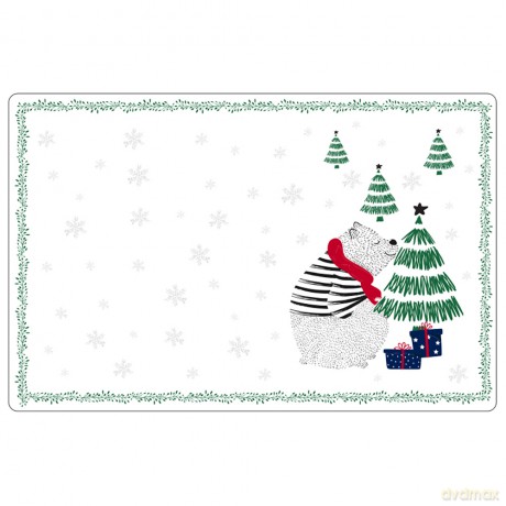 Winter Friends Mata Stołowa 28x43 cm Dek. Niedźwiadek