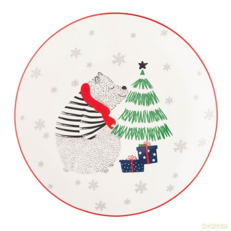 Winter Friends Talerz Deserowy Nbc 21 cm Dek. Niedźwiadek