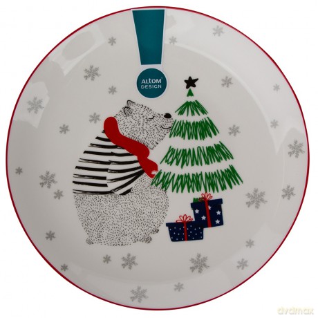 Winter Friends Talerz Deserowy Nbc 21 cm Dek. Niedźwiadek
