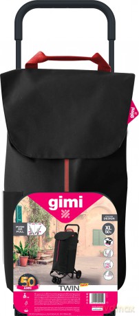 Wózek Na Zakupy 30kg/50l. Twin New Czarny 4 Kółka