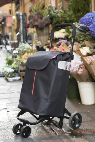 Wózek Na Zakupy 30kg/50l. Twin New Czarny 4 Kółka