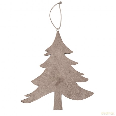 Zawieszka Choinka Drewniana z Welurowym Frontem 25x22,5 cm