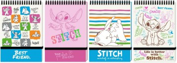 Kołonotes A6/96K kratka na gumkę Stitch mix